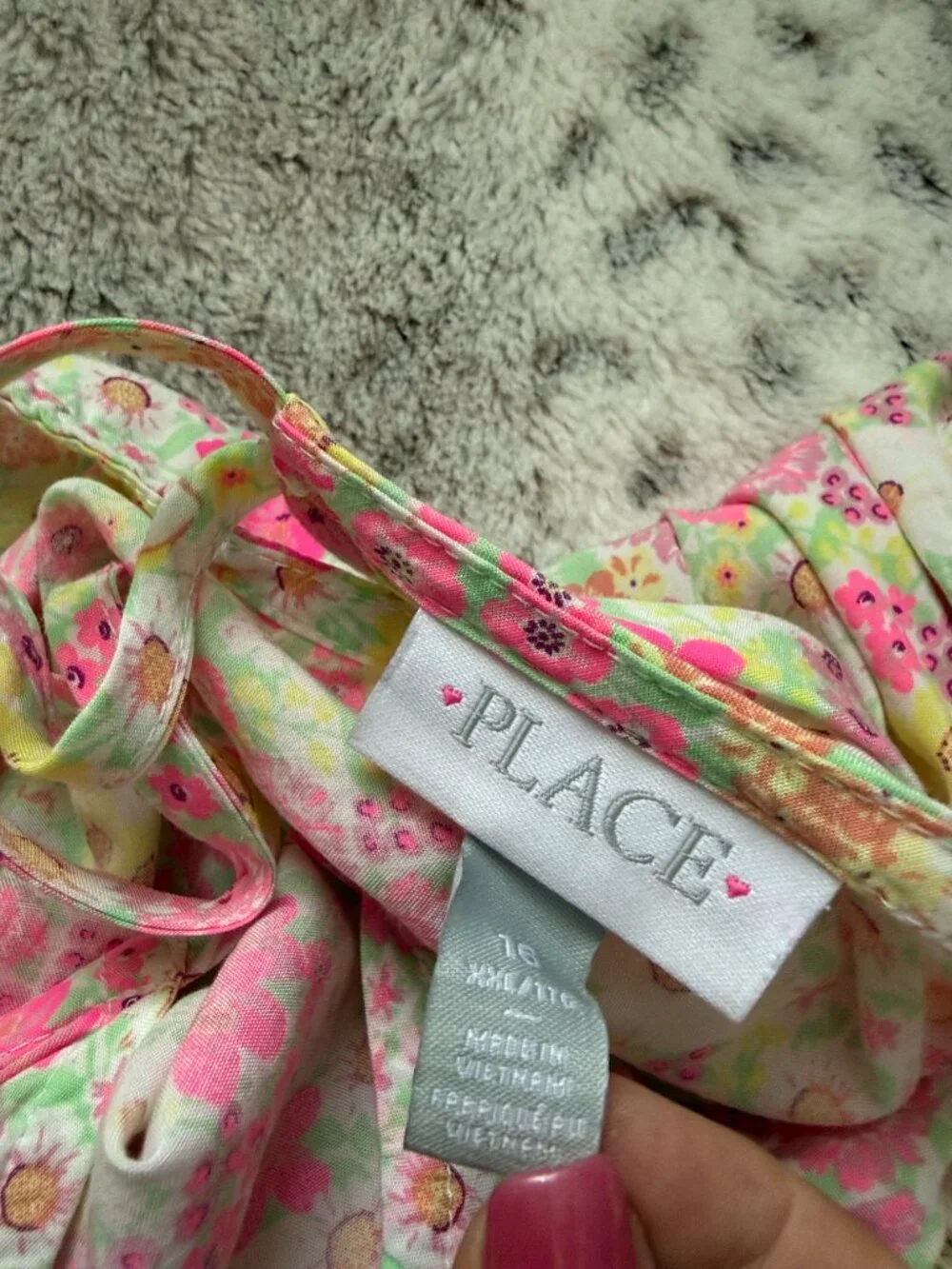 The Children's Place neon floral dress girl size 16 summer vacation garden party